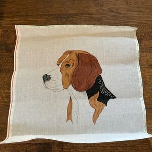 Hand Painted Beagle Needlepoint Canvas 19in x 17inch
